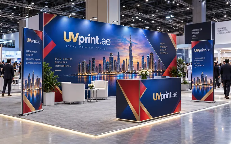 UV printed exhibition stand for GITEX and UAE trade shows