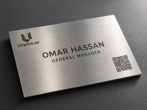 Laser engraving on stainless steel sheet with logo and QR code