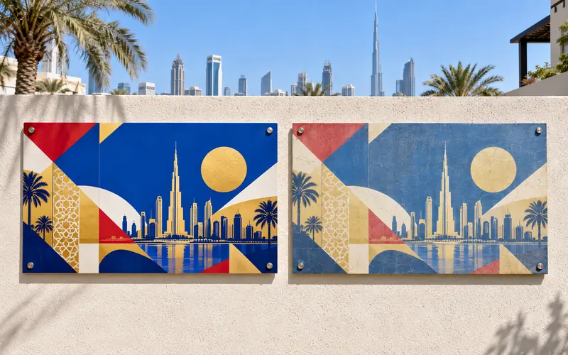 UV printed vs solvent printed signage panels in Dubai sunlight